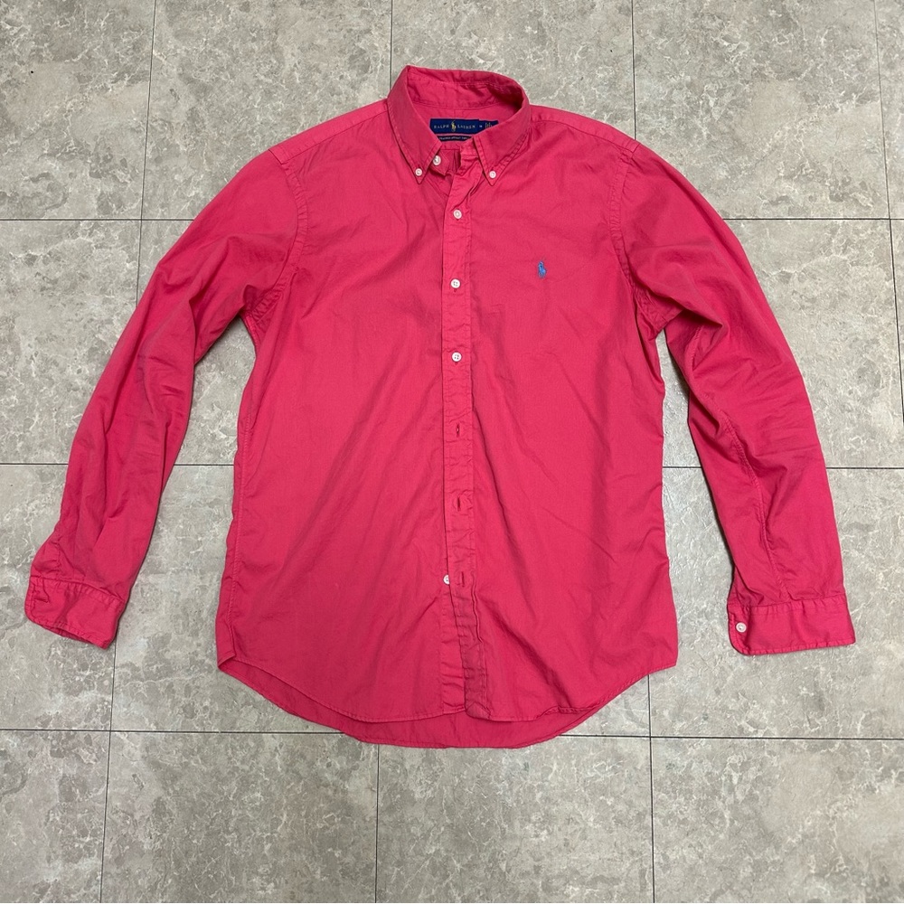 Men's Polo Hot Pink Button Down Shirt
